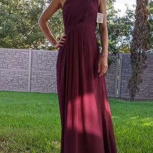 One Shoulder Chiffon Bridesmaid's Dress
